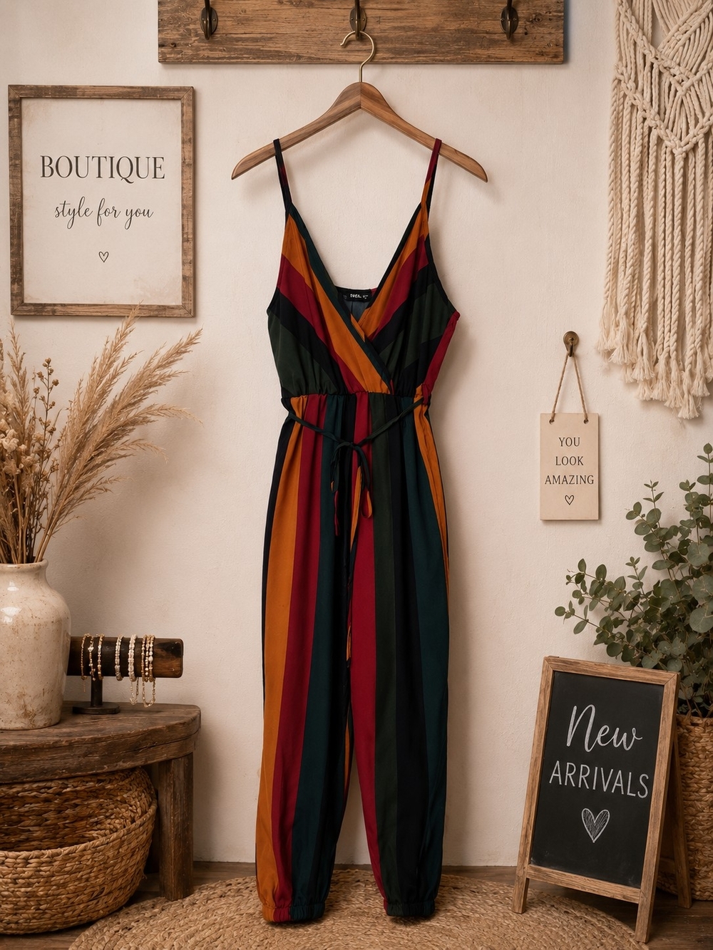 SHEIN Multicolor Stripe Jumpsuit- Small